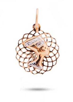 Кулон нефертіті з червоного золота на павутині