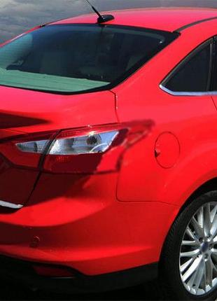 Кромка багажника хромированная для ford focus iii 2011-2017 седан накладка из нержавеющей стали самоклей ve-33