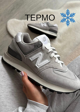 Жіночі кросівки new balance 574 grey (термо-мембрана)