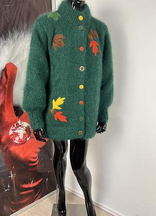 Кардиган вінтаж мохер з аплікацією
