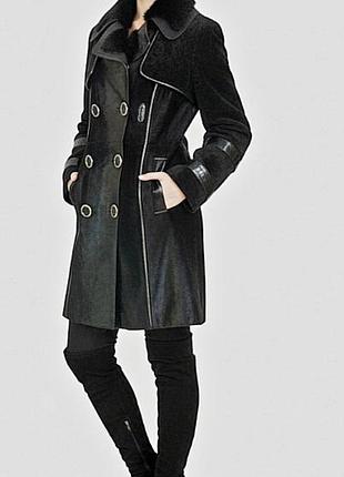 Меховое пальто шуба натуральное пони норка каракуль кожа италия лимитированная коллекция