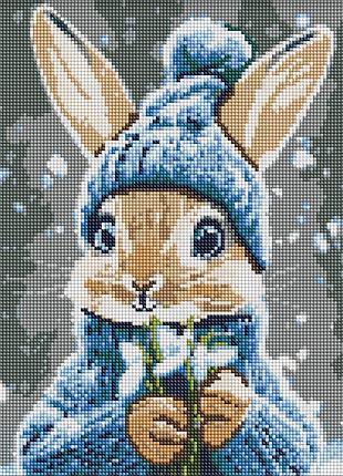 Алмазная мозаика "кролик с подснежниками" ©art_selena_ua amo20039, 30х40 см