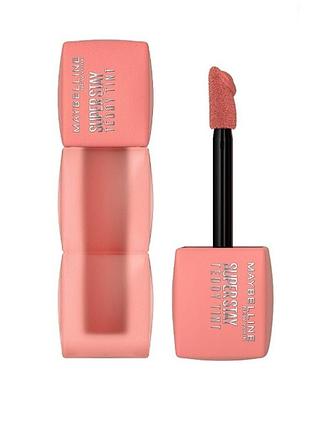 Стійка матова помада-тинт для губ maybelline new york superstay teddy tint 10 - current mood, 5 мл