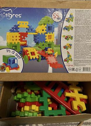 Конструктор tigres яскравий в коробці  від 1 року