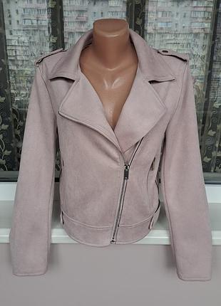 Женская светлая замшевая косуха/косуха из эко замши