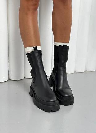 Ботинки челси женские кожаные из натуральной кожи