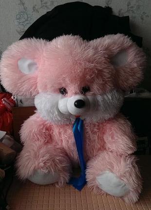 Большая и красивая  плюшевая игрушка - медведь в идеальном состоянии