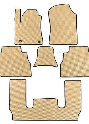Коврики eva 3 ряда бежевые для toyota sequoia 2007-2022 резиновый коврик для салона автомобиля ve-33