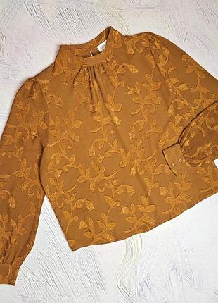💝1+1=3 стильная блуза блузка с набитым цветочным узором apricot, размер 48 - 50