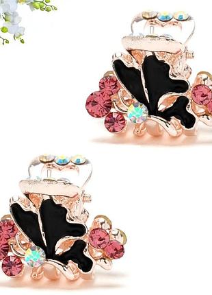 Набір 2 шт краб для волосся металевий золотистий black butterfly fashion 2.3 см