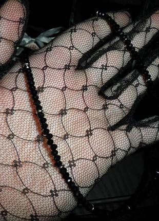 Чокер черный турмалин, шерл, натуральный камень, ручная работа