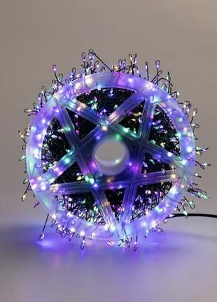 Гірлянда роса на котушці феєрверк - мішура від usb, 50м, 1500led + пульт, теплий.