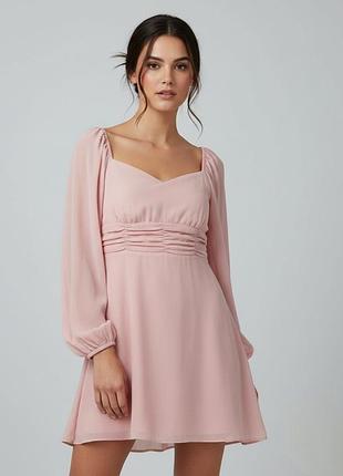 Нежное розовое шифоновое платье boohoo