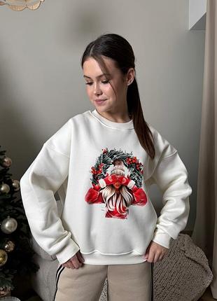 Світшот новорічний теплий на дівчинку