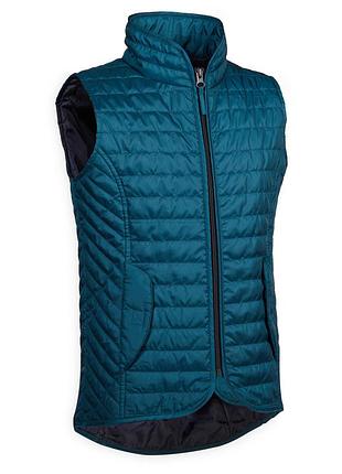 Синьо-зелена тепла жилетка безрукавка для верхової їзди конічного спорту decathlon fouganza 100 warm 9 10 11 12 років