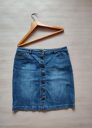 Джинсовая юбка юбка джинсовая синяя 14 размер xl