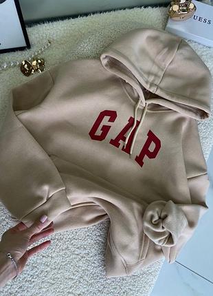 Худі «gap» / жіночий худі з капюшоном тринитка на флісі