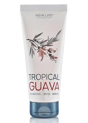 Гель для душа tropical guava c натуральным маслом гуавы новая жизнь 200 мл