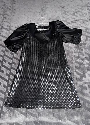 Чорна блискуча сукня для дівчинки 11-12р