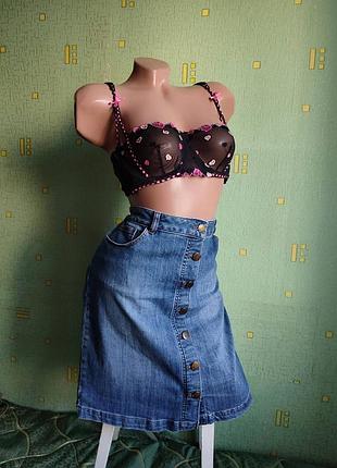 Джинсовая юбка юбка джинсовая синяя 14 размер xl