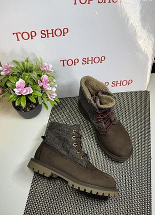 Оригинальные кожаные ботинки timeberland шоколад