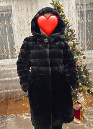 Натуральна шуба з мутона 48 розміру