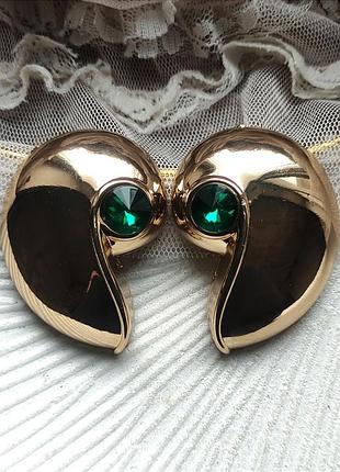 Серьги "золотой ракушка" 5 см