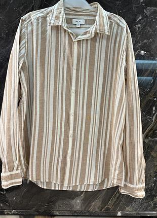 Льняна сорочка в смужку