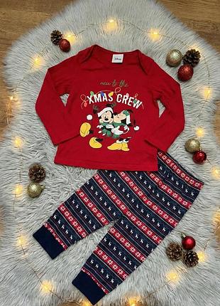 🎅 новорічний костюм / піжама disney mickey mouse (реглан + штани)