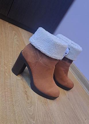 Женские коричневые сапоги сапожки полусапоги