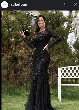 Вечірня сукня максі розшита паєтками р 44