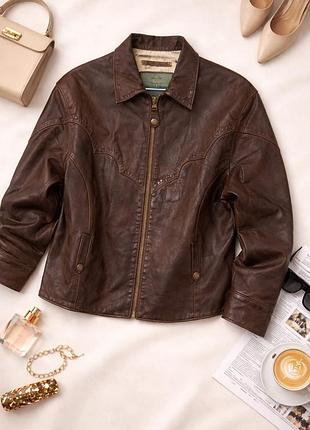 Вінтажна байкерська  шкіряна куртка