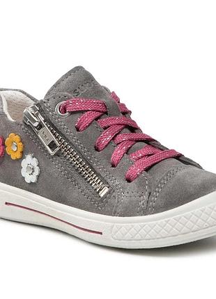 Кожаные кроссовки девочке р 26 superfit. детские кроссовки из натуральной замши