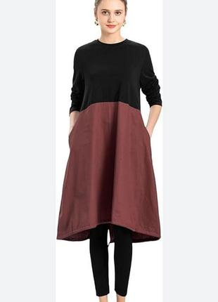 Стильное комбинированное платье