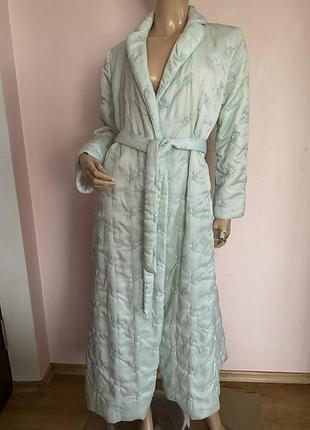 Винтажный голубой стеганый халат/ m/