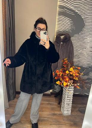 Женская шуба удлиненная черная р 44-48