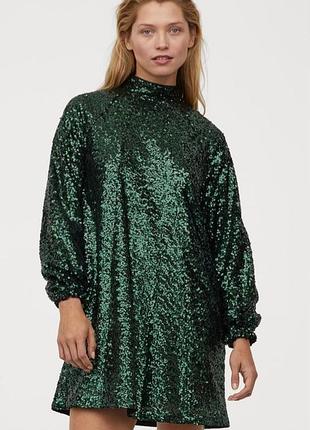 Вечернее платье мини h&amp;m в пайетки.