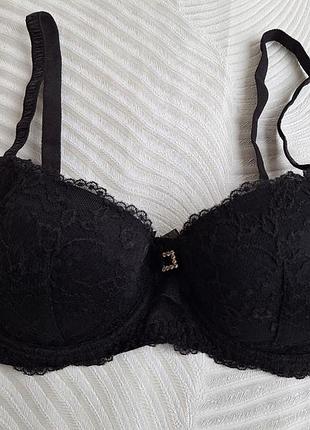 Черный кружевной бюстгальтер фирмы h&amp;m размер 38в 85в