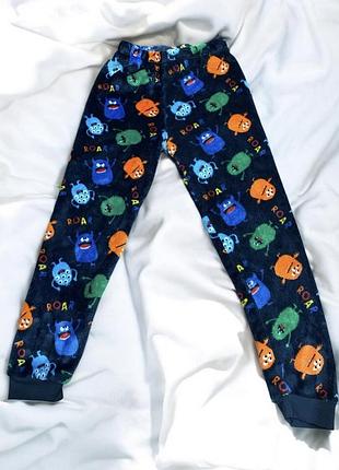 Теплі плюшеві піжамні штани pepco з монстриками (6-7 років, 116-122 см)