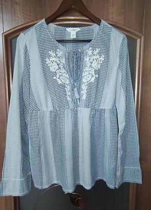 Котонова сорочка / блуза / вишиванка h&amp;m (100% бавовна)