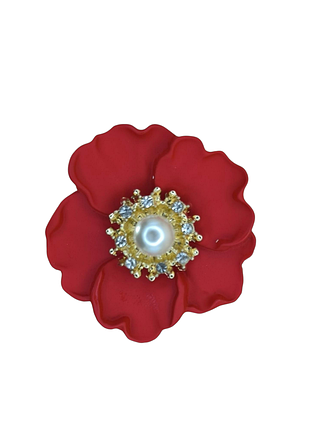 Брошь красный цветок (84946872)