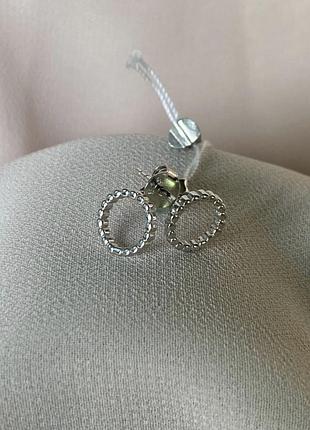 Срібні сережки пуссети кільця 925 проби.