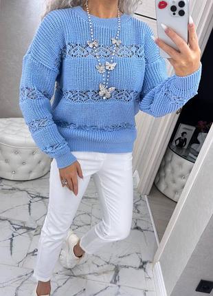 Стильний светрик жіночий, тоненький в'язаний светр