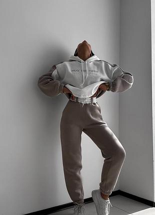 Костюм спортивний жіночий дорога тканина трьох нитка пеньє на флісі туреччина / є обмін