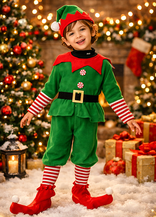 Новорічний карнавальний костюм ельф гномік гном троль клоун  на новий рік різдво новорічний ранок  в садочок садок 4-5 років  помічник санти