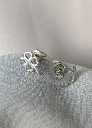 Срібні сережки пуссети конюшина