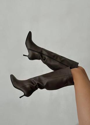 Новинка в наявності ♥️ демісезонні чоботи в трендовому кольору коричневий шоколад