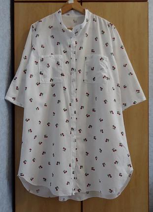 Cупер  подовжена сорочка  сукня бавовна італія  вишні р.44-46