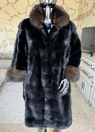 Норковая шуба с соболем