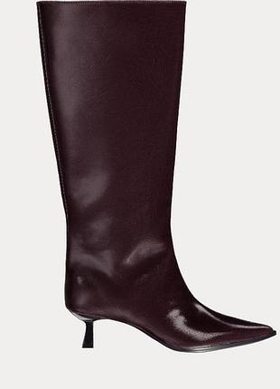 Чоботи високі kitten hil бордо stradivarius